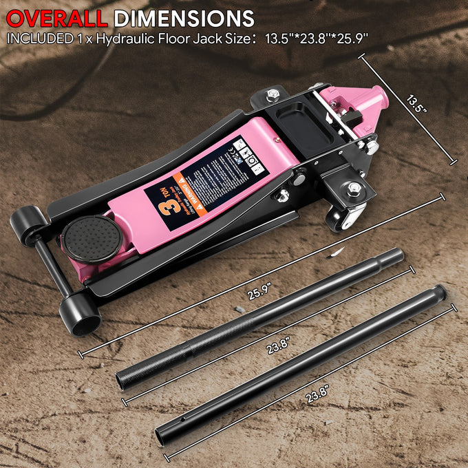 3 Ton Hydraulic Trolley Floor Jack[A Variety of color options] <br>  7.87in. x 16.5 in. x 17.32 in.