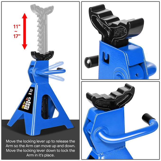 2 Ton Floor Jack & Jack Stands[A Variety Of Color] <br>Max size of 13 in.