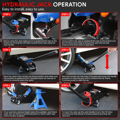 2 Ton Floor Jack & Jack Stands[A Variety Of Color] <br>Max size of 13 in.