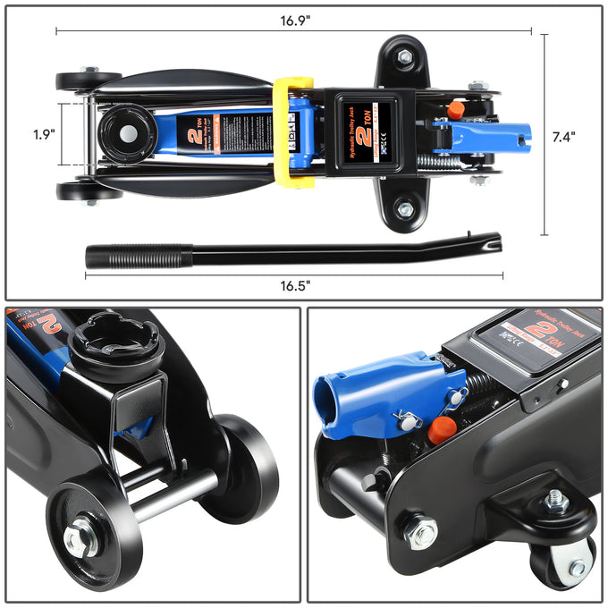 2 Ton Floor Jack & Jack Stands[A Variety Of Color] <br>Max size of 13 in.