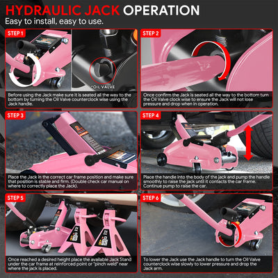 2 Ton Floor Jack & Jack Stands[A Variety Of Color] <br>Max size of 13 in.