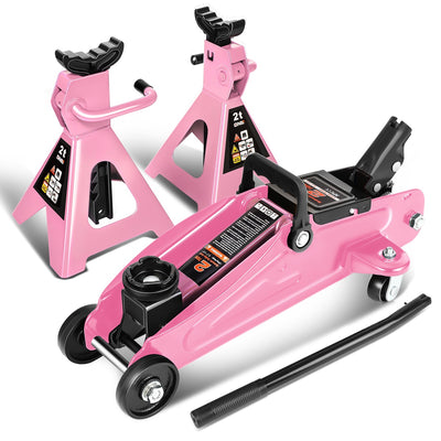 2 Ton Floor Jack & Jack Stands[A Variety Of Color] <br>Max size of 13 in.
