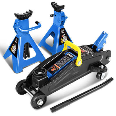 2 Ton Floor Jack & Jack Stands[A Variety Of Color] <br>Max size of 13 in.