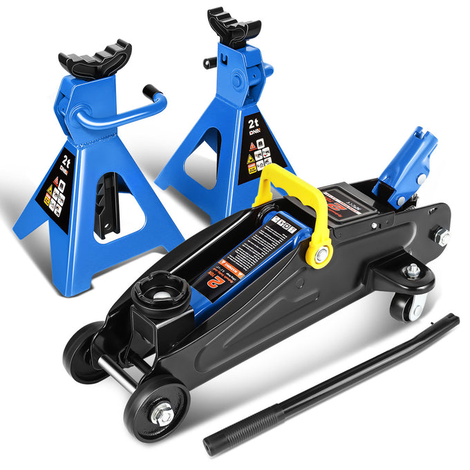 2 Ton Floor Jack & Jack Stands[A Variety Of Color] <br>Max size of 13 in.