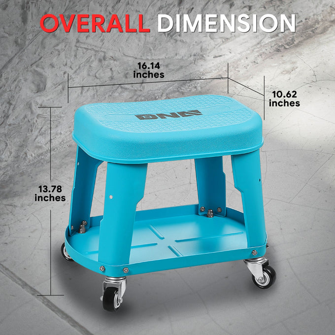 Removable Rolling Garage Stool <br>With Seat Cushion & Tool Tray Plate