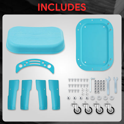 Removable Rolling Garage Stool <br>With Seat Cushion & Tool Tray Plate