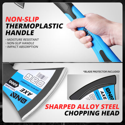 Non-Slip Handle Heat-Treated Alloy Steel Head Axe