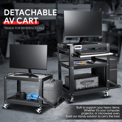 3-Layer Utility Steel AV Cart <br> 24 in. L x 18 in. W x 30.5 in. H