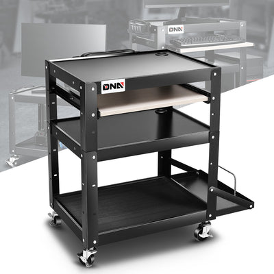 3-Layer Utility Steel AV Cart <br> 24 in. L x 18 in. W x 30.5 in. H