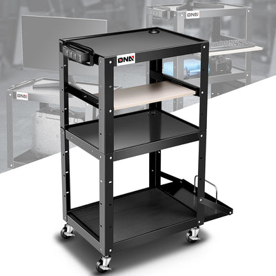 3-Layer Utility Steel AV Workstation Cart <br> 24 in. X 18 in. X 42.5 in.