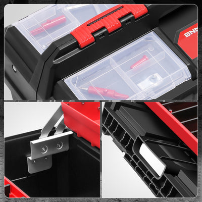 Double Lock System 2-Layer Tool Box <BR>Overall Size: 20 x 9.4 x 10 in.