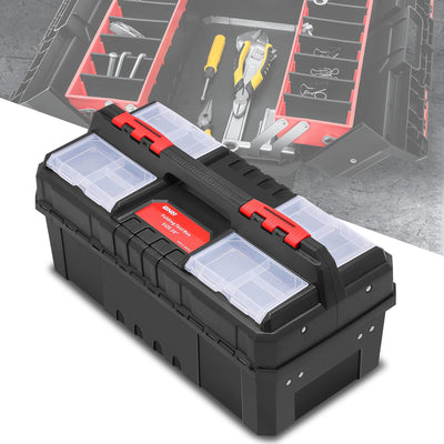 Double Lock System 2-Layer Tool Box <BR>Overall Size: 20 x 9.4 x 10 in.