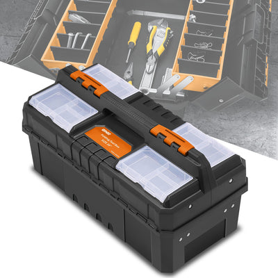 Double Lock System 2-Layer Tool Box <BR>Overall Size: 20 x 9.4 x 10 in.