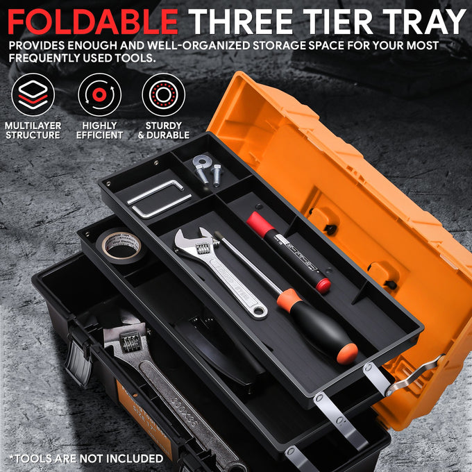 3-Drawer Lockable Plastic Tool Box <br>17 in. L x 7.7 in. W x 6.9 in. H