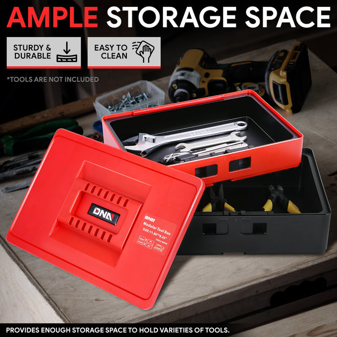 Lockable 2-Layer Tool Box w/Handle <BR>Overall Size: 11.8 x 8.2 x 6.2 in.