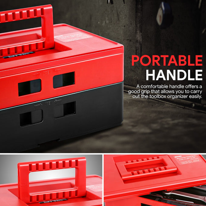 Lockable 2-Layer Tool Box w/Handle <BR>Overall Size: 11.8 x 8.2 x 6.2 in.