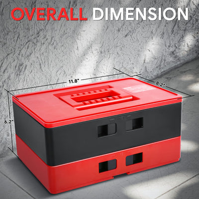 Lockable 2-Layer Tool Box w/Handle <BR>Overall Size: 11.8 x 8.2 x 6.2 in.