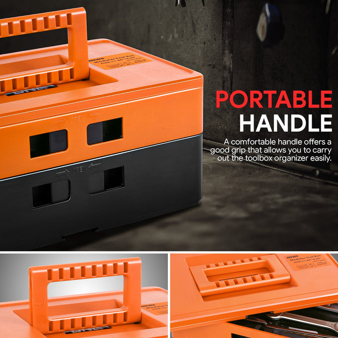 Lockable 2-Layer Tool Box w/Handle <BR>Overall Size: 11.8 x 8.2 x 6.2 in.