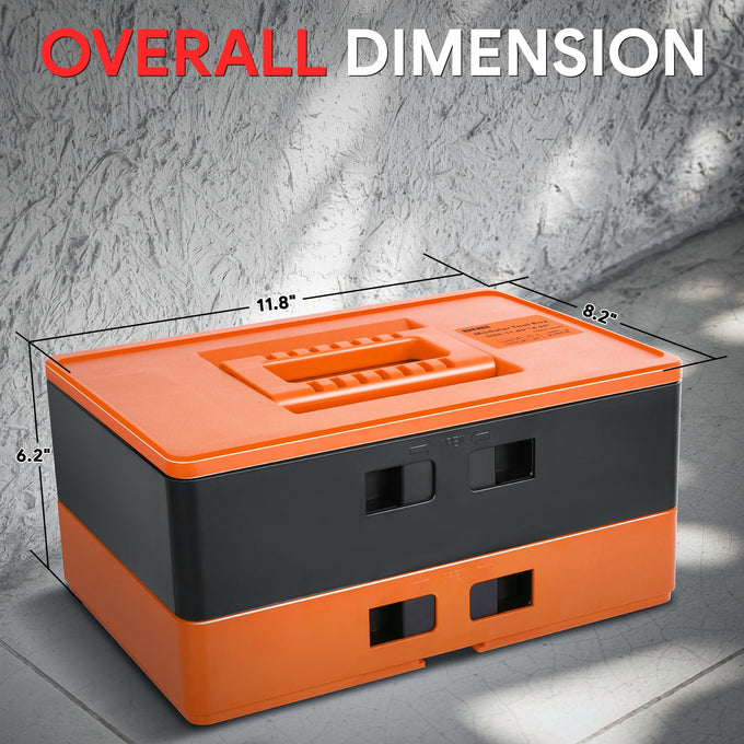 Lockable 2-Layer Tool Box w/Handle <BR>Overall Size: 11.8 x 8.2 x 6.2 in.
