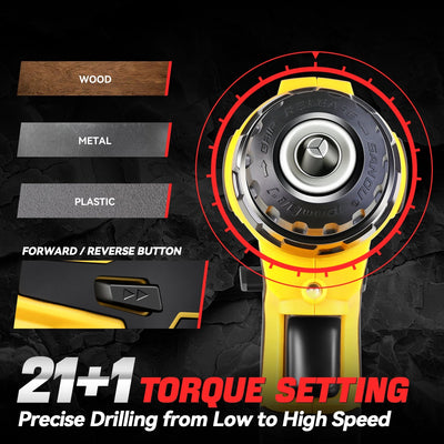 18V 21+1 Torque Settings 3/8 in. Cordless Drill <br> w/ Battery Charger