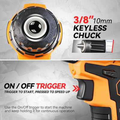 18V 21+1 Torque Settings 3/8 in. Cordless Drill <br> w/ Battery Charger