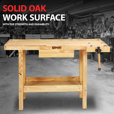 49.6 L x 19.6 W x 24.4 in. H Wood Workbench <br> w/ Additional Drawer