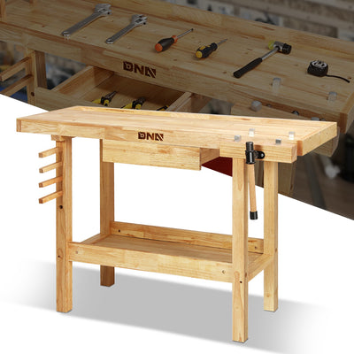 49.6 L x 19.6 W x 24.4 in. H Wood Workbench <br> w/ Additional Drawer