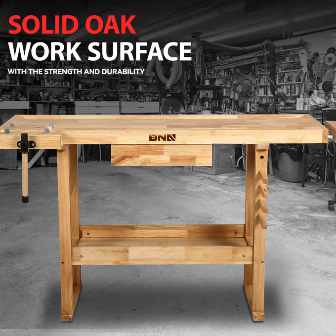 59.8 L x 24.4 W x 33.66 in. H Wood Workbench <br> w/ Additional Drawer