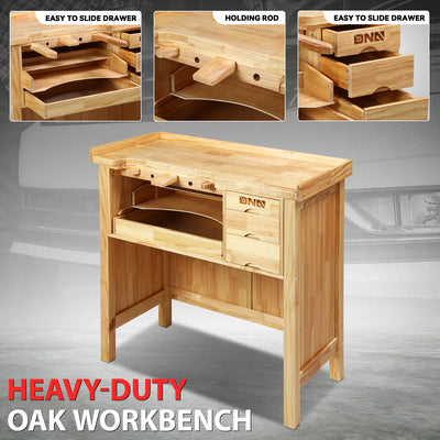 38.97 L x 19.68 in. W x 38.9 in. H Wood Workbench <br> w/ Additional 3 Drawers