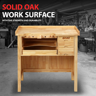 38.97 L x 19.68 in. W x 38.9 in. H Wood Workbench <br> w/ Additional 3 Drawers