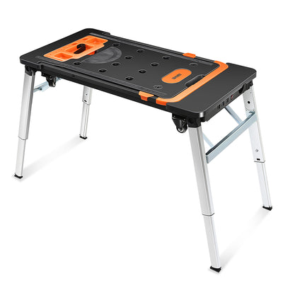 7-In-1 Multifunctional Adjustable Work Bench w/4 Wheels