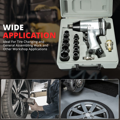 17Pcs 1/2 in. Drive 7000 RPM Air Impact Wrench Set