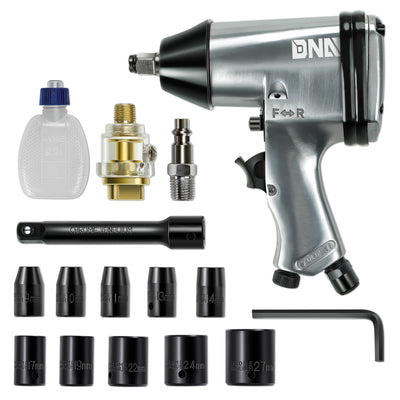 17Pcs 1/2 in. Drive 7000 RPM Air Impact Wrench Set