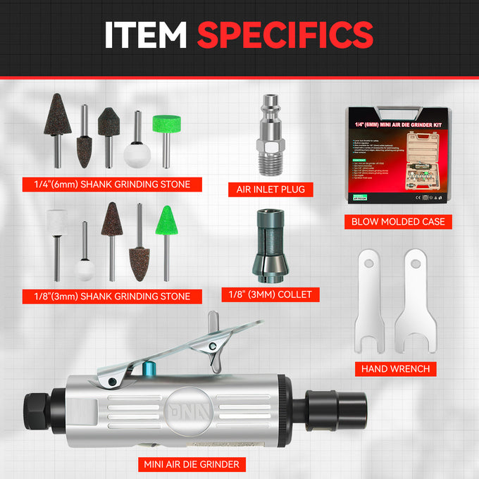 90PSI Air Grinder Kit Built-in Regulater