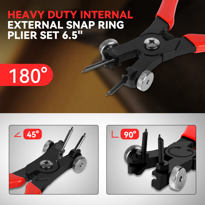 6.5 in. Multiple Angle Adjustment Snap Ring Plier Set