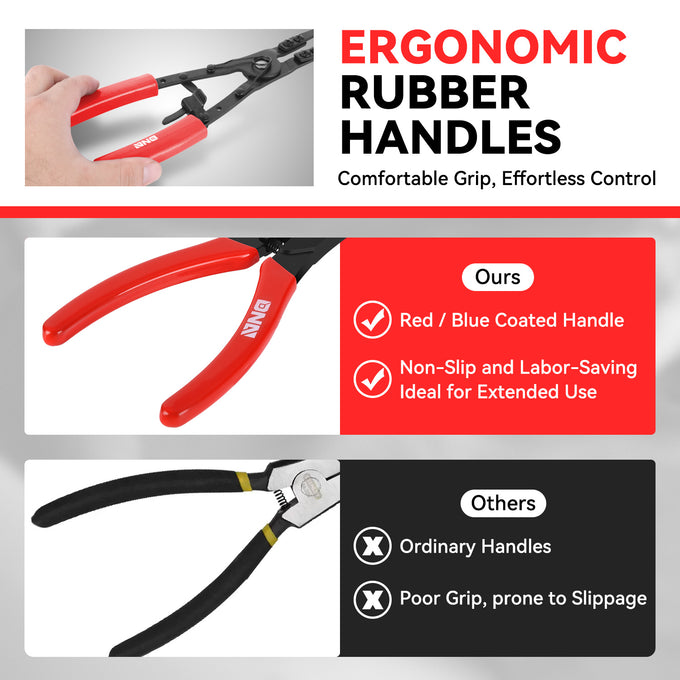 2Pcs 10 in. Multiple Angle Circlip Plier Set w/Case