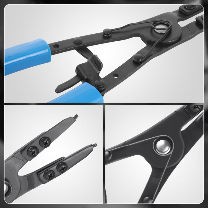 2Pcs 10 in. Multiple Angle Circlip Plier Set w/Case