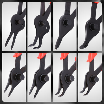 11Pcs Non-Slip Handle Straight Bent Snap Ring Plier Set