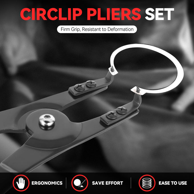 2Pcs 16 in. Snap Ring Pliers Kit w/8Pcs Angle Tip