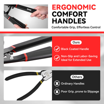 2Pcs 16 in. Snap Ring Pliers Kit w/8Pcs Angle Tip