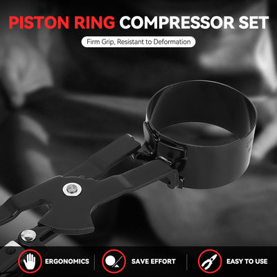 9Pcs Piston Ring Compressor Set w/ Pliers+Case