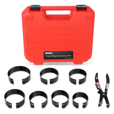 9Pcs Piston Ring Compressor Set w/ Pliers+Case