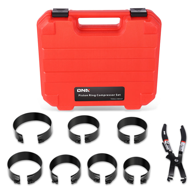 9Pcs Piston Ring Compressor Set w/ Pliers+Case