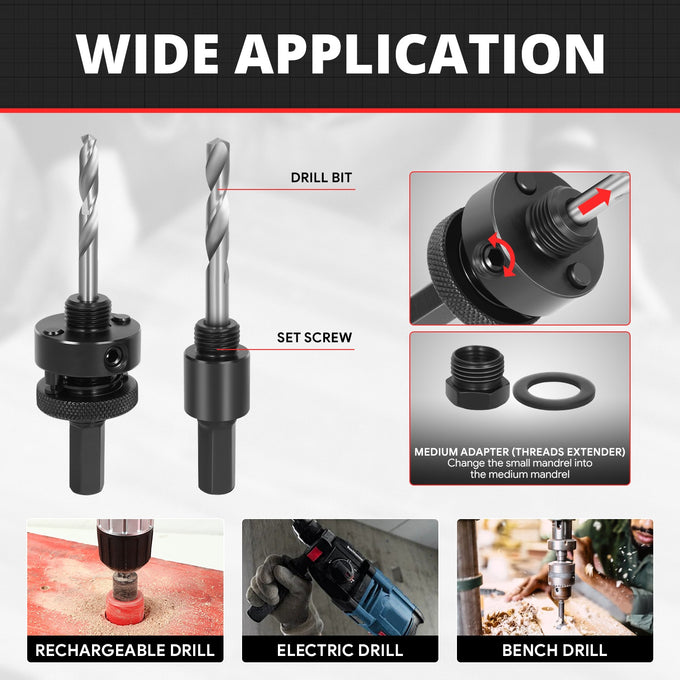 9pc Bi-Metal Hole Saws <br> w/ Storage Management Suitcase