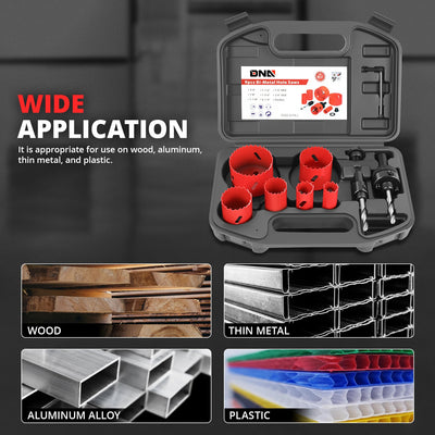 9pc Bi-Metal Hole Saws <br> w/ Storage Management Suitcase