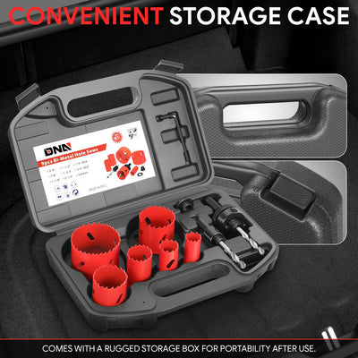 9pc Bi-Metal Hole Saws <br> w/ Storage Management Suitcase