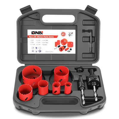 9pc Bi-Metal Hole Saws <br> w/ Storage Management Suitcase