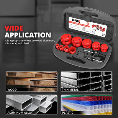 13pc Bi-Metal Hole Saws <br> w/ Storage Management Suitcase