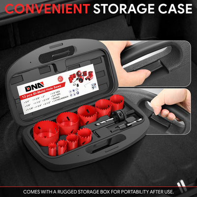 13pc Bi-Metal Hole Saws <br> w/ Storage Management Suitcase
