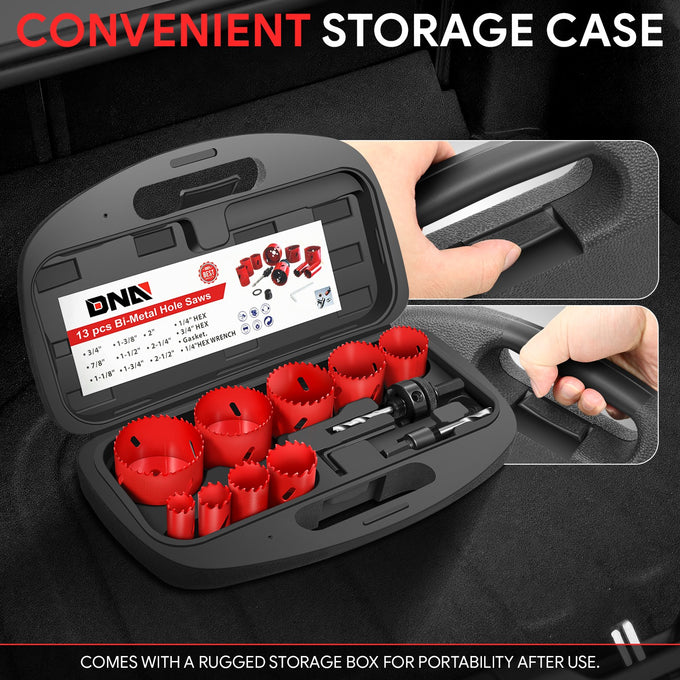 13pc Bi-Metal Hole Saws <br> w/ Storage Management Suitcase